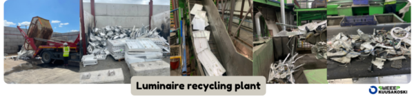 Luminaire recycling plant