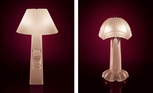 Designer turns charity-shop glass into unique table lamps