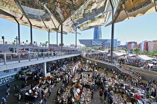 Encants market Barcelona lighting