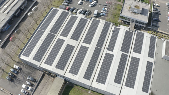 solar panels at Holophane