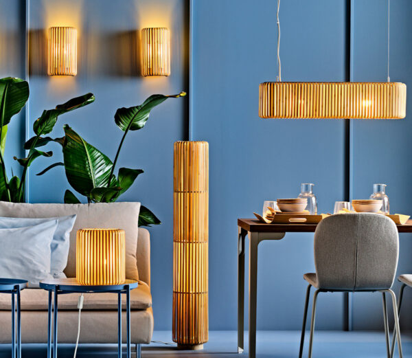 Ikea has launched a four-product lighting collection made from bamboo, using the fast-regrowing grass as an alternative to conventional materials in a range of contemporary decorative luminaires. The Varptross series comprises table, floor, wall and pendant lamps.