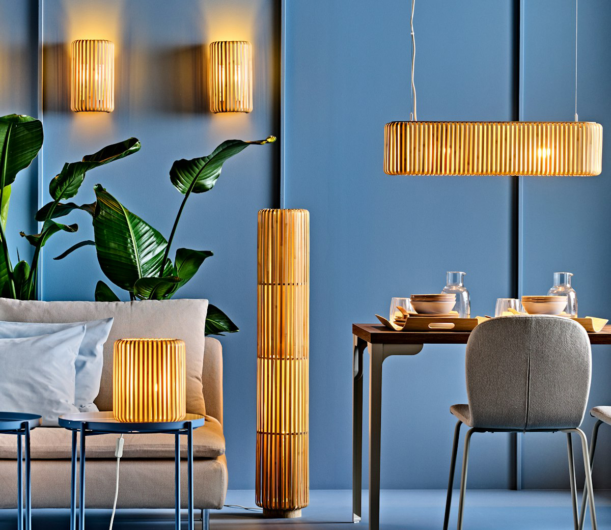 Ikea has launched a four-product lighting collection made from bamboo, using the fast-regrowing grass as an alternative to conventional materials in a range of contemporary decorative luminaires. The Varptross series comprises table, floor, wall and pendant lamps.