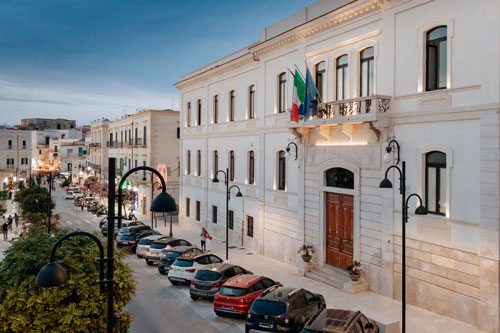 Black street lights in a mediterranean town