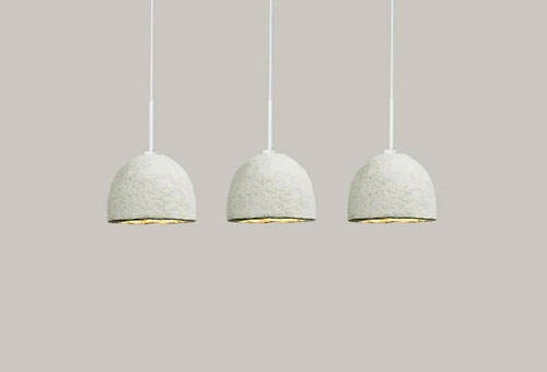 Danielle Trofe Design's MushLume collection combines mycelium, the root-like network of fungi, with hemp hurd, a fibrous byproduct of hemp processing that would otherwise go to waste.