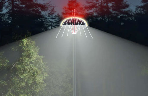 NanoPE enhances the emission of thermal radiation from the surface of the LED to reduce the LED temperature.