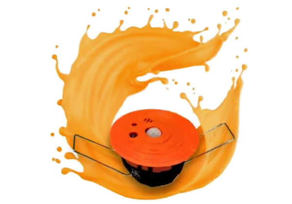 The sensor made from orange drink bottles