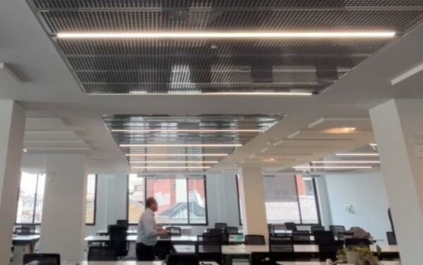 the Finished and Interiors Sector Project Reuse Scheme is supporting the reuse of high-quality LedLuk lights and ceiling tiles from Rathbone Place to Broadgate, two landmark London developments.