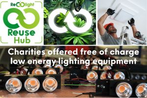 Recolight Reuse Hub PRESS RELEASE Charities offered free of charge low energy lighting equipment by industry body (300 x 200 px)