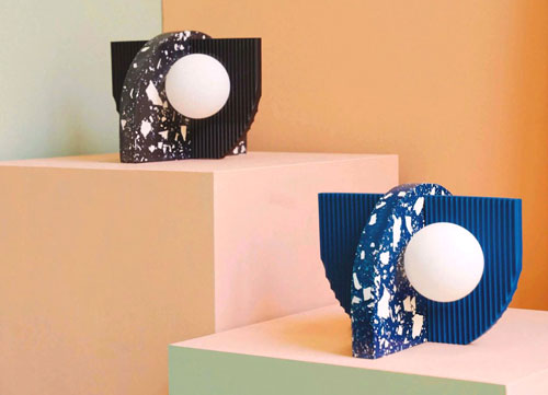 Spared lamps made from recycled plastic