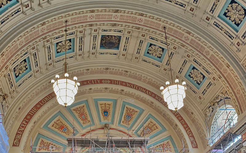 Chandeliers at Leeds Town Hall